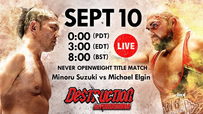 NJPW Destruction in Fukushima 2017 Results