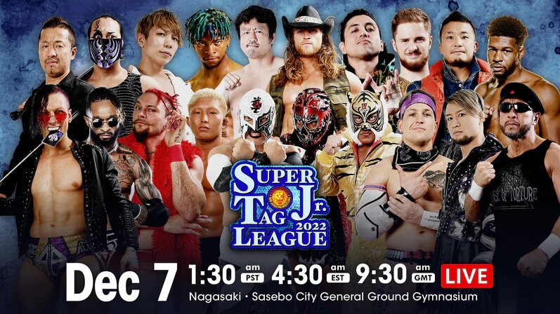 NJPW Super Jr. Tag League Results (12/7/22): Ace Austin & Chris Bey vs. Alex Zayne & El Lindaman
