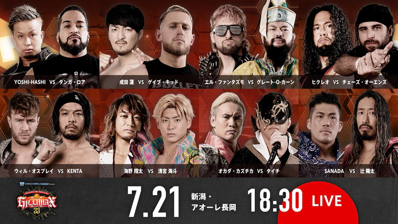 NJPW G1 Climax 33 Results (7/21/23): Sanada vs. Yota Tsuji