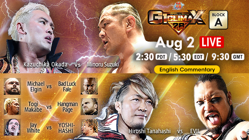 NJPW G1 Climax 28 Results - August 2, 2018